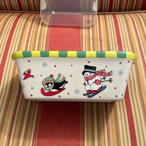 Temptations Holiday Decor Rectangular Dish - Green and Red